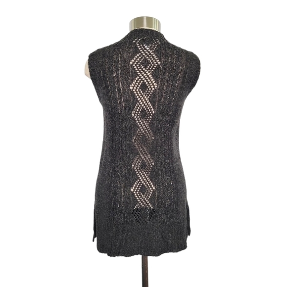 Kim Rogers Sleeveless Knit Soft Lightweight Long Cardigan Sweater Size M Gray - Picture 4 of 7